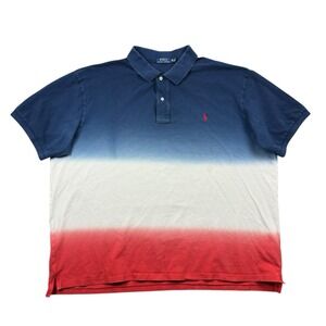 Polo Ralph Lauren Polo Shirt Men's 3XB Red White Blue Striped Casual Work Golf